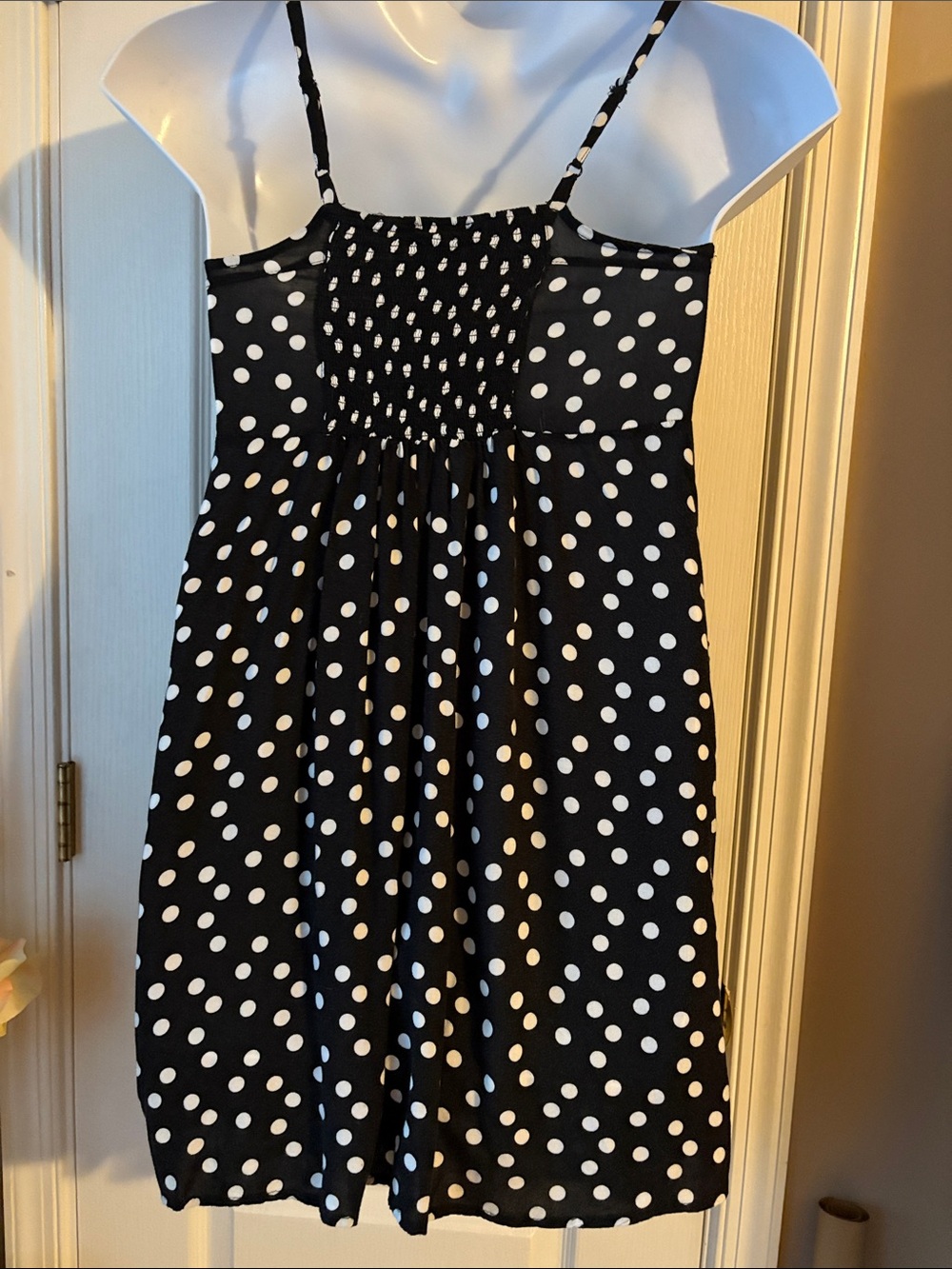 Motherhood Maternity Black and White Polka Dot Spaghetti Strap Dress - Picture 2 of 7
